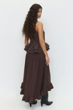Flounce skirt - Braun - Dame - Gina Tricot