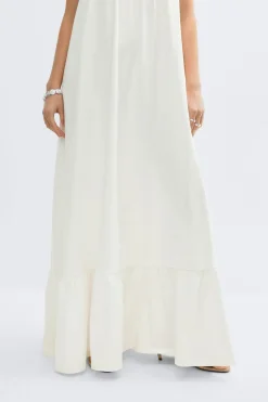 Flowy maxi dress - Weiß - Dame - Gina Tricot