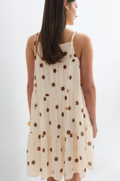 Flowy strap detail dress - Beige - Dame - Gina Tricot