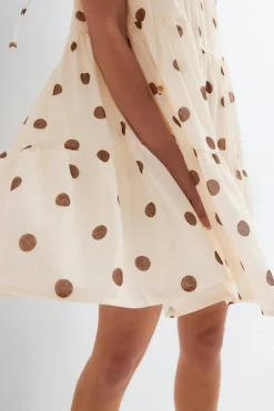 Flowy strap detail dress - Beige - Dame - Gina Tricot