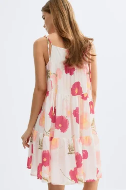 Flowy strap detail dress - Weiß - Dame - Gina Tricot