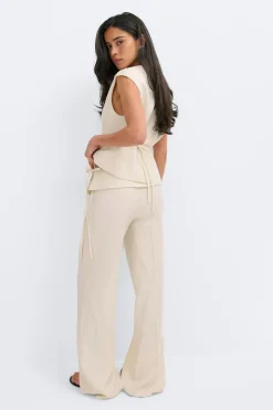 Fold down trousers - Weiß - Dame - Gina Tricot