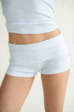 Folded hotpants - Blau - Dame - Gina Tricot