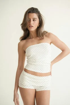 Folded hotpants - Weiß - Dame - Gina Tricot