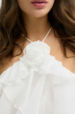 Frill mini dress - Weiß - Dame - Gina Tricot
