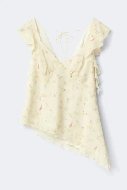 Frill top - Gelb - Dame - Gina Tricot