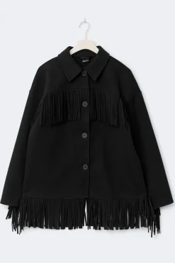 Fringe jacket - Schwarz - Dame - Gina Tricot