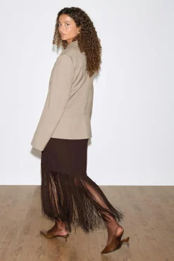 Fringe skirt - Braun - Dame - Gina Tricot