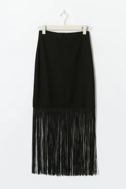 Fringe skirt - Schwarz - Dame - Gina Tricot