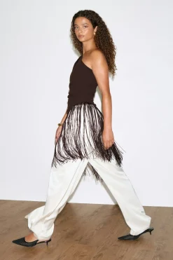 Fringe top - Braun - Dame - Gina Tricot