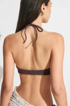Front tie bikini top - Braun - Dame - Gina Tricot