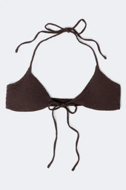 Front tie bikini top - Braun - Dame - Gina Tricot