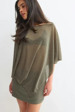 Glitter poncho - Grün - Dame - Gina Tricot