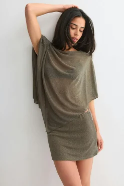 Glitter poncho - Grün - Dame - Gina Tricot