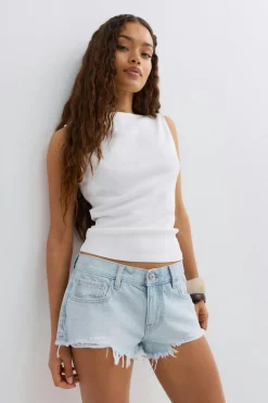 Glow low denim shorts - Blau - Dame - Gina Tricot