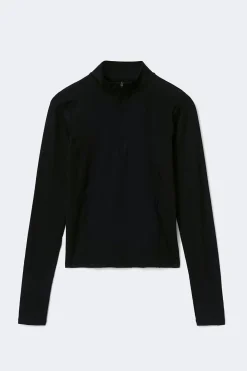 Half zip yoga top - Schwarz - Dame - Gina Tricot