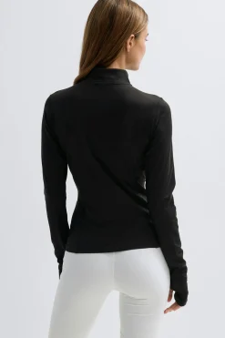 Half zip yoga top - Schwarz - Dame - Gina Tricot