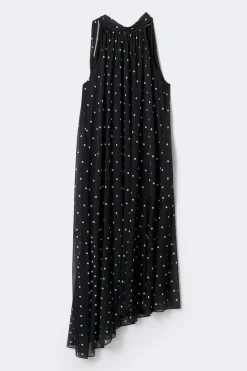 Halterneck asymmetric dress - Schwarz - Dame - Gina Tricot