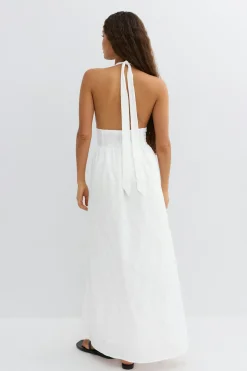 Halterneck dress - Weiß - Dame - Gina Tricot