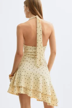 Halterneck mini dress - Gelb - Dame - Gina Tricot