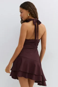 Halterneck mini dress - Lila - Dame - Gina Tricot