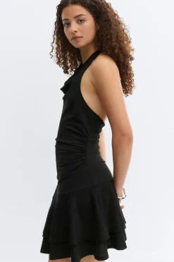 Halterneck mini dress - Schwarz - Dame - Gina Tricot