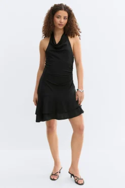Halterneck mini dress - Schwarz - Dame - Gina Tricot