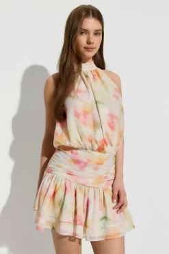 Halterneck mini dress - Weiß - Dame - Gina Tricot