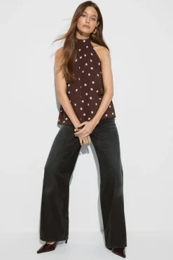 Halterneck top - Braun - Dame - Gina Tricot