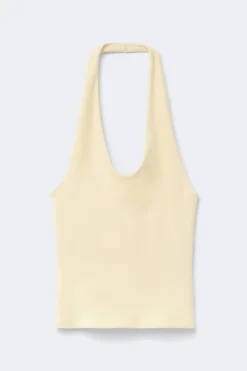 Halterneck top - Gelb - Dame - Gina Tricot