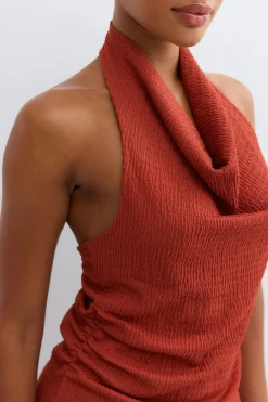 Halterneck top - Rot - Dame - Gina Tricot