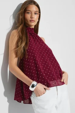 Halterneck top - Rot - Dame - Gina Tricot