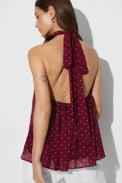 Halterneck top - Rot - Dame - Gina Tricot