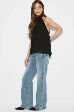 Halterneck top - Schwarz - Dame - Gina Tricot
