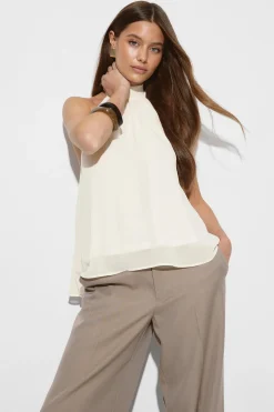 Halterneck top - Weiß - Dame - Gina Tricot