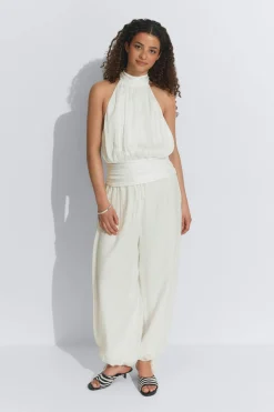 Halterneck top - Weiß - Dame - Gina Tricot