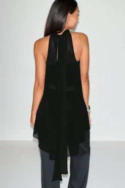 Halterneck tunic top - Schwarz - Dame - Gina Tricot
