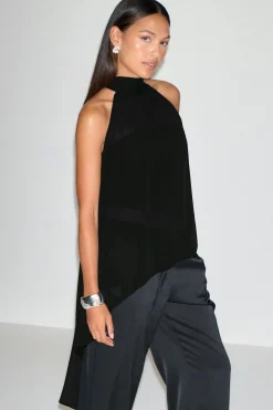 Halterneck tunic top - Schwarz - Dame - Gina Tricot