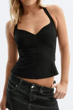 Heartshape top - Schwarz - Dame - Gina Tricot