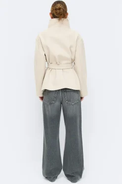High neck short jacket - Beige - Dame - Gina Tricot