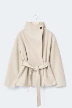 High neck short jacket - Beige - Dame - Gina Tricot