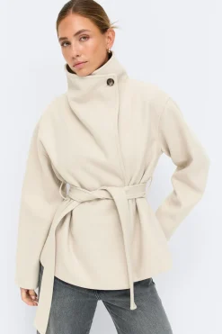 High neck short jacket - Beige - Dame - Gina Tricot