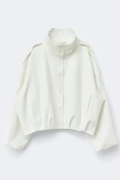 High neck short jacket - Weiß - Dame - Gina Tricot