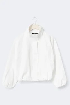 High neck sporty jacket - Weiß - Dame - Gina Tricot