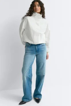High neck sporty jacket - Weiß - Dame - Gina Tricot