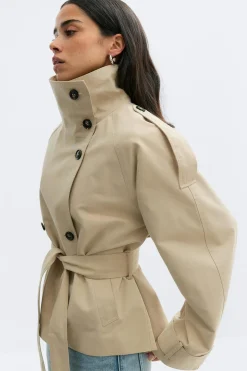 High neck trench jacket - Beige - Dame - Gina Tricot