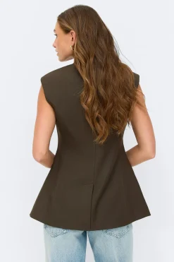 High neck vest - Braun - Dame - Gina Tricot
