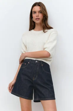 High waist denim shorts - Blau - Dame - Gina Tricot