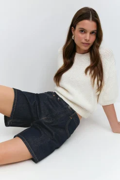 High waist denim shorts - Blau - Dame - Gina Tricot