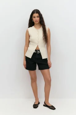 High waist denim shorts - Schwarz - Dame - Gina Tricot